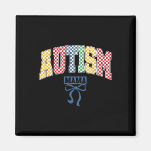 Autism Mama Mum Coquette Bow Autism Awareness Cute Magnet