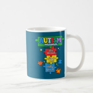 Autism mama puzzle piece autism mum awareness coffee mug