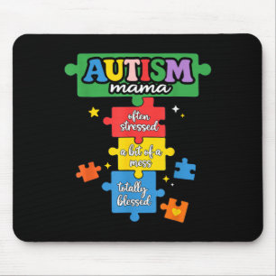 Autism Mama Puzzle Piece Autism Mum Awareness Mouse Pad