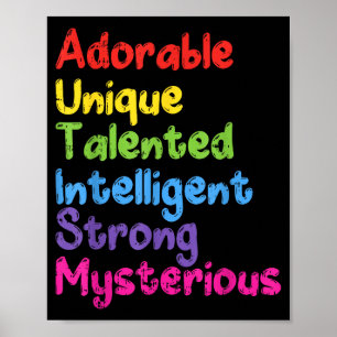 Autism Meaning Awareness Shirt Autistic Gift Intel Poster