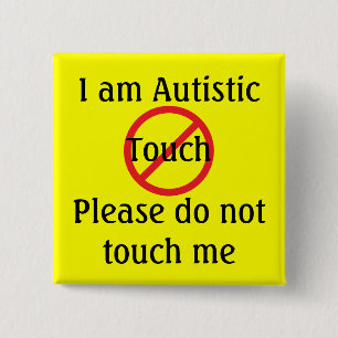 Autism Med Alert No Touch 15 Cm Square Badge