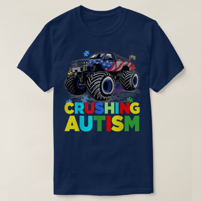 Autism Mega Truck 70 T-Shirt (Design Front)
