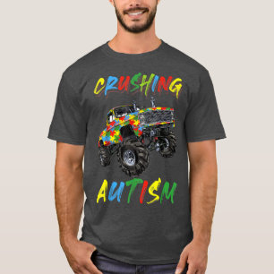 Autism Mega Truck Crushing Autism Back To School M T-Shirt