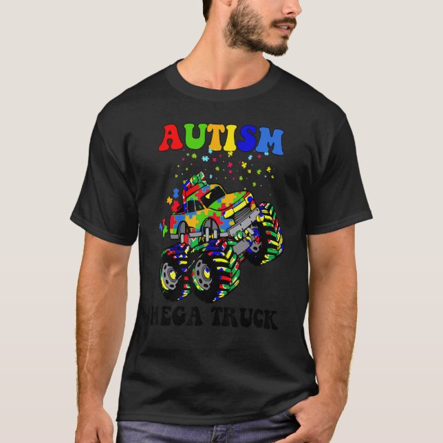 Autism Mega Truck Puzzle Colours Autism Awareness_ T-Shirt (Front)