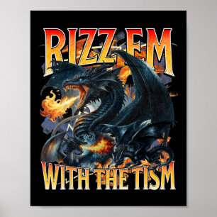 Autism Meme Dragon Rizz Em With The Tism Autistic Poster