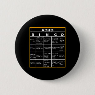 Autism Mental Health Awareness Day Adhd Bingo Fun 6 Cm Round Badge
