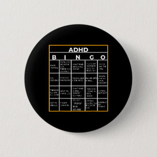 Autism Mental Health Awareness Day Adhd Bingo Funn 6 Cm Round Badge