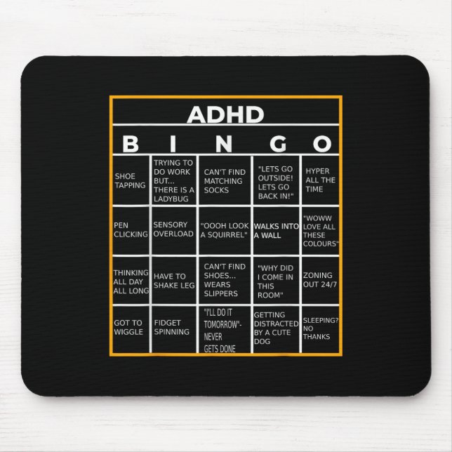 Autism Mental Health Awareness Day Adhd Bingo Funn Mouse Pad (Front)