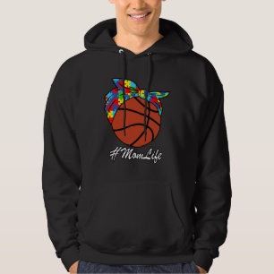 Autism Mom Basketball Messy Bun Autism Awareness Hoodie
