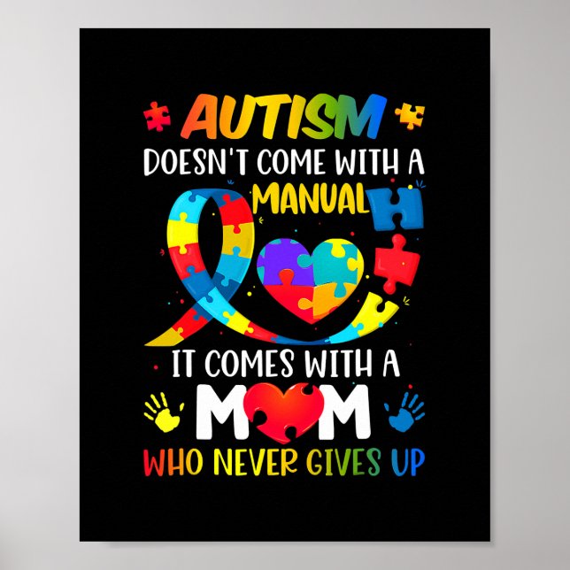 Autism Mom Doesn't Come With A Manual Women Poster (Front)