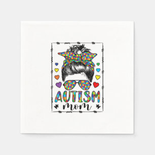 Autism Mom Life Messy Bun Bleached Mother’s Day Napkin