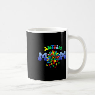 Autism Mom Life Sunflower Puzzle Piece Mothers Day Coffee Mug