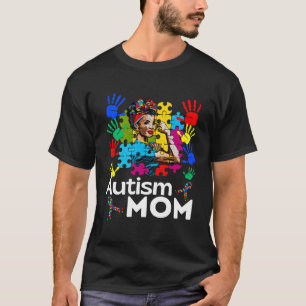 Autism Mom Navigating Autism Afro Mother Black Wom T-Shirt