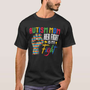Autism Mom Puzzle Fist Autism Awareness Family Mat T-Shirt