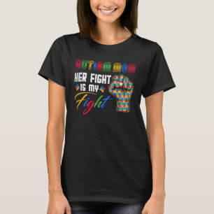 Autism Mom Puzzle Fist Autism Awareness Family Mat T-Shirt