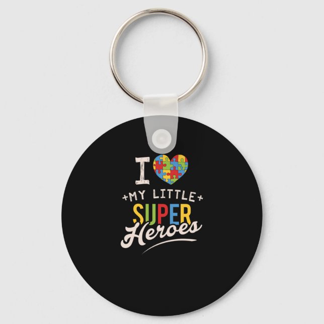 Autism Month T-Shirt for Special Education Teacher Key Ring (Front)