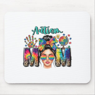 Autism Mother Leopard Print Autistic Kids Autism M Mouse Pad
