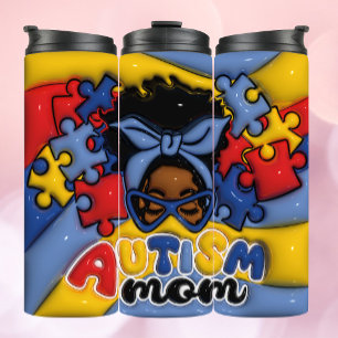 Autism Mum 3D Inflated Tumbler