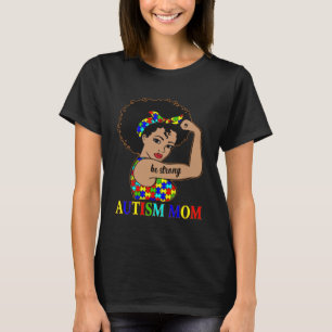 Autism Mum Afro Mother Black Women Puzzle Piece Au T-Shirt