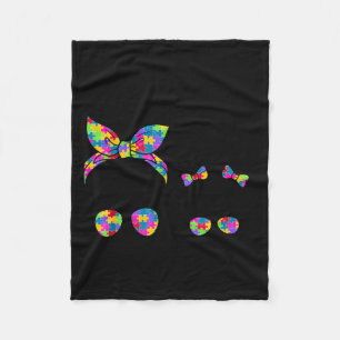Autism mum and daughter messy bun sunglasses fleece blanket