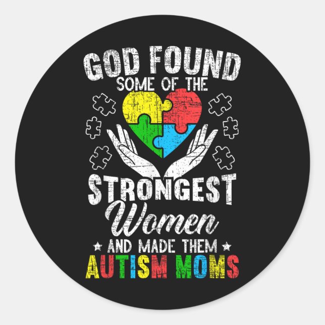 Autism Mum Asd Awareness Autism Spectrum Disorder  Classic Round Sticker (Front)