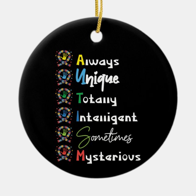 Autism Mum Autism Awareness Ceramic Ornament (Front)