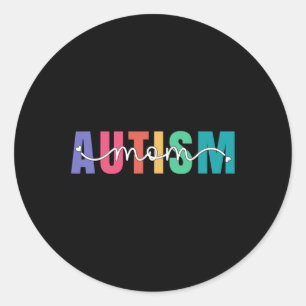 Autism Mum Autism Awareness For Mama Women Neuro D Classic Round Sticker