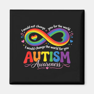 Autism Mum Awareness Rainbow Infinity Magnet