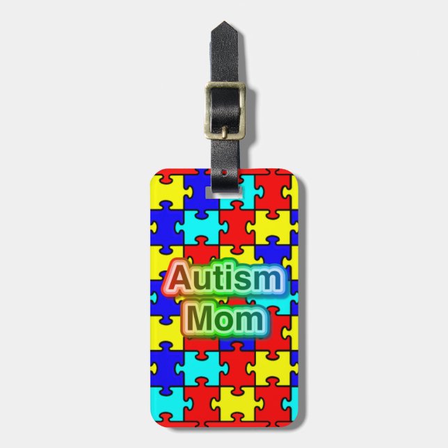Autism Mum custom luggage tag (Front Vertical)