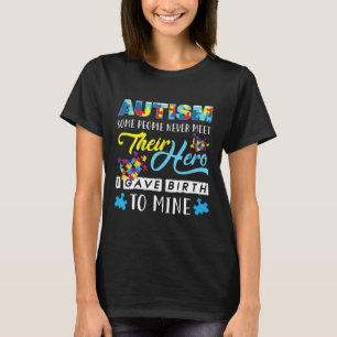 Autism-Mum Dad Hero Autism Awareness Puzzle Gift T-Shirt