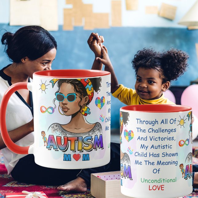 Autism Mum" Empowerment Customisable Mug ( Celebrating Every Victory" Embrace the power of love and advocacy with our "Autism Mom" mug)