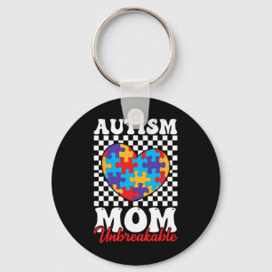 Autism Mum Heart Puzzle Mother Son Autism Awarenes Key Ring