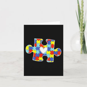 Autism Mum Heart Puzzle Piece Autism Awareness Tea Card