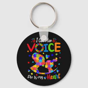 Autism Mum I'm Her Voice She Is My Heart Daughter Key Ring