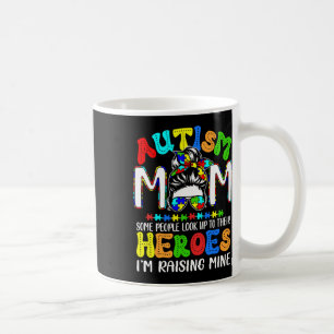 Autism Mum I'm Raising Mine Hero Puzzle Messy Bun Coffee Mug