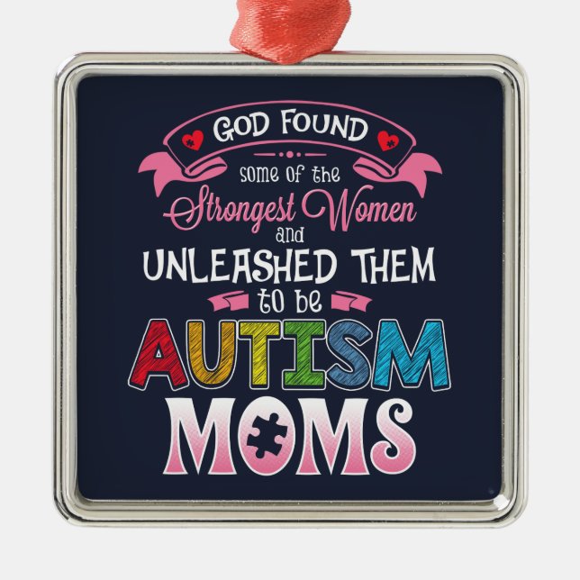 Autism Mum Inspiration Metal Ornament (Front)