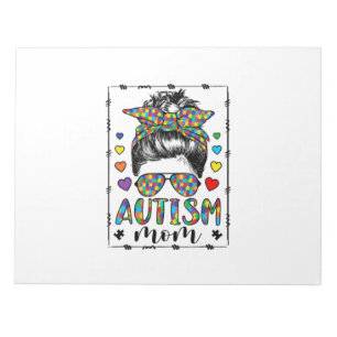 Autism Mum Life Messy Bun Bleached Mother’s Day Notepad