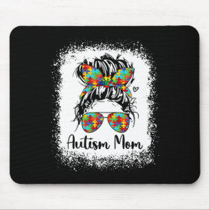 Autism Mum Life Messy Bun Sungles Ndana Mothers Da Mouse Pad
