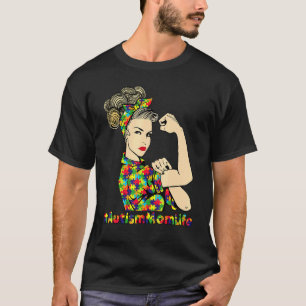 Autism Mum Life Strong Girls Motheru2019s Day Auti T-Shirt