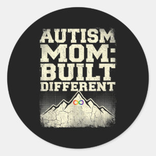 Autism mum love support autism awareness  classic round sticker