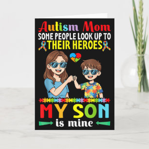 Autism Mum My Son Is My Hero Awareness Accept Supp Card