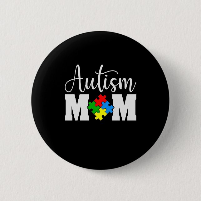 Autism Mum Puzzle Mother's Day 6 Cm Round Badge (Front)