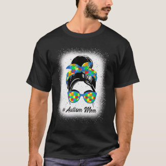 Autism Mum Puzzle Piece Glasses Autism Mum T-Shirt
