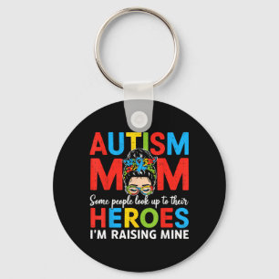 Autism Mum Raising Hero Awareness Autistic Mother Key Ring