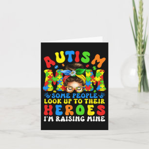 Autism Mum Raising Hero Groovy Autism Awareness Me Card