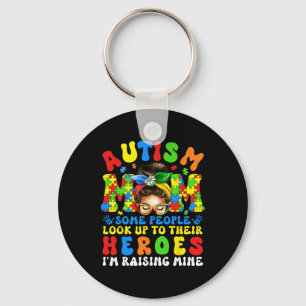 Autism Mum Raising Hero Groovy Autism Awareness Me Key Ring