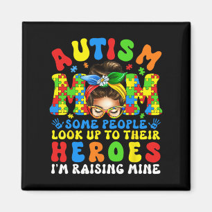 Autism Mum Raising Hero Groovy Autism Awareness Me Magnet