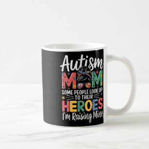 Autism Mum Raising Hero Puzzle Piece Design Autism Coffee Mug