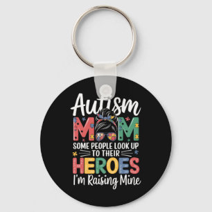 Autism Mum Raising Hero Puzzle Piece Design Autism Key Ring