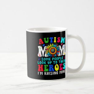 Autism Mum Raising Heroe Sunflower For Women Autis Coffee Mug